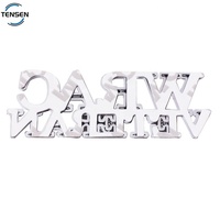 Vêtements en alliage de zinc personnalisé, lettres métalliques, logo, étiquette privée autocollante pour vêtements et voitures avec chrome fabricant de galvanoplastie