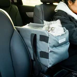 户外旅行灰色宠物背包袋c背包可扩展透气网布适合小狗猫小狗