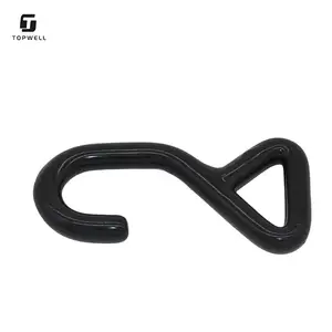 Hot Sale Factory Direct 1" 25mm Black Rubber Coated Triangle S Hook