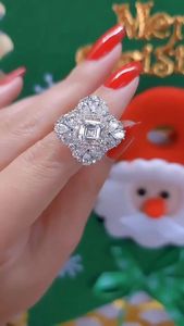 1CT Cushion Lab Grown Diamond Engagement Ring 14K Yellow Gold <b>Cluster</b> Bridal Fine Jewelry Elegant Ring for Women - Product Image 6