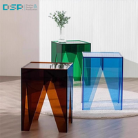 DSP Vietnam usine personnalisé moderne transparent en forme de carré petit acrylique minimaliste salon décoration de la maison table