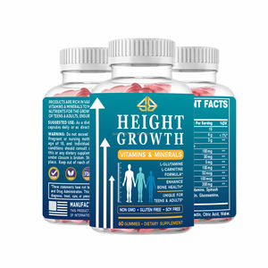 Suplemento de Vitaminas, Minerales y Aminoácidos a Base de Extractos Herbales OEM para Mejorar la Densidad Ósea, Crecimiento en Altura y Nutrición para Adolescentes, 60 Gomitas - Product Image 1