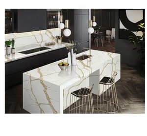 Lastra di Pietra Artificiale BOTON STONE Spessa Effetto Calacatta Gold per Piano Cucina <span class=keywords><strong>Lastre</strong></span> di Quarzo Calcutta Gold - Product Image 6