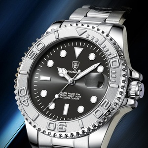 Montres à quartz de luxe pour hommes POEDAGAR, style business et sport, étanches, lumineuses, avec date, boîtier en acier inoxydable, bracelet en alliage de 20 mm, aiguilles tendance - Product Image 5
