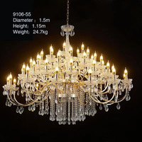 Vente en gros directe d'accessoires de mariage lustre en cristal accessoires en fer forgé de scène de mariage lumières décoratives de plafond en cristal d'argent