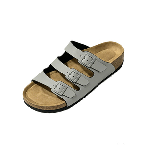 White Double Buckle Slides Slippers Open Toe Flat <b>Sandals</b> PVC Casual Beach Outdoor Unisex - Product Image 5