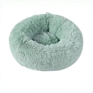 बड़े लक्जरी पर्यावरण के अनुकूल गहरे हरे रंग के लंबे टुकड़े धोने वाले आराम से शांत करने वाले डोनट गले के मजेदार पालतू कुत्ते इनडोर सोफा बिस्तर सभी मौसमों - Product Image 1