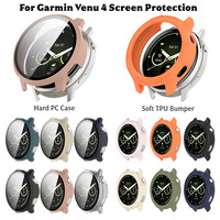 Étui avec protecteur d'écran en verre trempé pour Garmin Venu 4 41mm 45mm Watch Protective Hard PC Cases Cover for Men Women