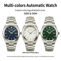 Montre automatique pour homme 40 mm avec logo personnalisé, mouvement mécanique, fabrication OEM, vente en gros, fournisseur de montres à marque privée pour micro-marques