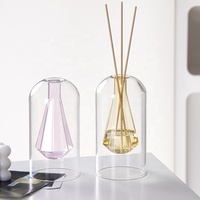 Diffuseur de parfum créatif style INS pour la maison, bouteille en verre double couche pour huiles essentielles, vase diffuseur en verre pour aromathérapie