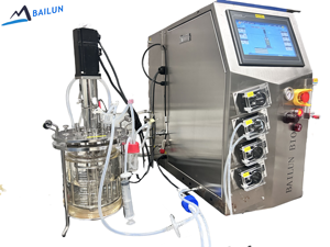Phòng thí nghiệm hệ thống quy mô benchtop GMP sưởi ấm circulator từ khuấy 10L Kính bioreactor Máy BLBIO-10GCA - Product Image 3