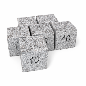 Pavés en granit naturel 100x100x100 gris rosé, face fendue, côtés taillés, cubes de pavage, blocs de pierre pour allée extérieure - Product Image 3