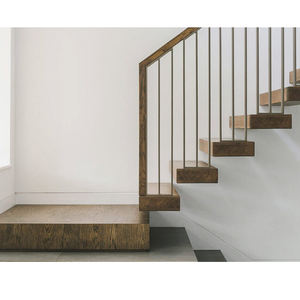 Escalier flottant mural avec marches en bois massif - Product Image 2