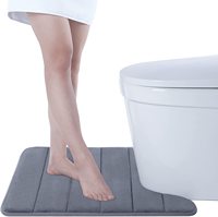 Tapis de bain en flanelle douce à mémoire de forme en forme de U, antidérapant, pour la maison, fabriqué en Chine