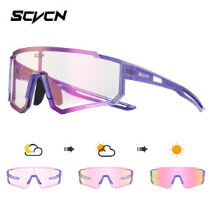 แว่นตาปั่นจักรยาน Scvcn แบบเปลี่ยนสีได้ ป้องกันลม ไร้กรอบ สำหรับกิจกรรมกลางแจ้ง - Product Image 5