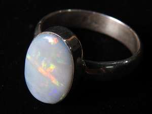 Australian Multi Fire <b>Opal</b> Bezel Setting Classic Gemstone <b>Ring</b> 925 Sterling <b>Silver</b> Men's 12x11mm 9.5 US Size Handmade - Product Image 2
