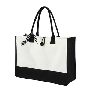 Factory Custom Logo Fashion Durable Women's <b>Beach</b> Canvas Tote <b>Bag</b> Custom <b>Large</b> Capacity Summer Shopping <b>Bags</b> - Product Image 5