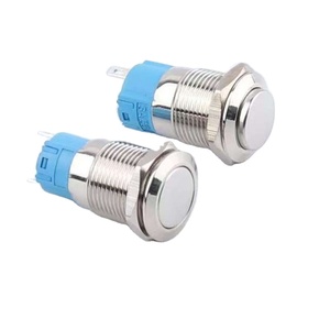12mm ABS không thấm nước điện tử <span class=keywords><strong>push</strong></span> <span class=keywords><strong>button</strong></span> chuyển 2-pin cao đầu tự khóa/không khóa đầu phẳng thiết lập lại điện bắt đầu IP65 10A - Product Image 1