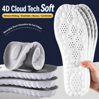 Großhandel 4D Cloud PU Massage-Einlegesohlen Hohe Rückfederung Stoßdämpfung Atmungsaktiv Anti-Geruch Schweißableitend Sport-Schuheinlagen Unisex