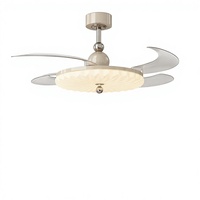 Nouveau ventilateur de plafond invisible de style chinois rétro pour chambre à coucher, ventilateur électrique avec éclairage, lustre, ventilateur de plafond en fer de style médiéval pour salon