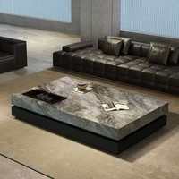 Table basse multifonctionnelle moderne et minimaliste en pierre, style italien, luxe léger, simple, pour petit appartement, haut de gamme, grande taille