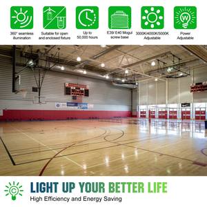 หลอดไฟ LED คอร์น ขั้ว E39 กำลังไฟ 15000 ลูเมน 100W/80W/60W ปรับค่าสีได้ ใช้แทนหลอดเมทัลฮาไลด์ เหมาะสำหรับห้างสรรพสินค้า โรงยิม ถนน โกดัง - Product Image 2