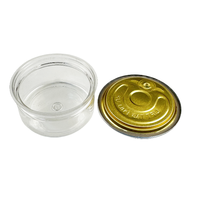 Bocaux en plastique transparent PET de qualité alimentaire, 30 ml, 100 ml, 120 ml, pour thon, avec joint d'étanchéité, vides