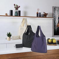 Sac de courses pliable en toile de coton écologique, grande capacité, réutilisable, sac de transport pour épicerie, sac de marché portable et pliable