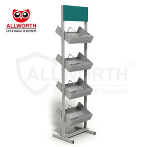 Estante de exhibición de Metal para uso publicitario multicapa de doble cara, carpeta de periódicos para revistas y libros, folletos - Product Image 3