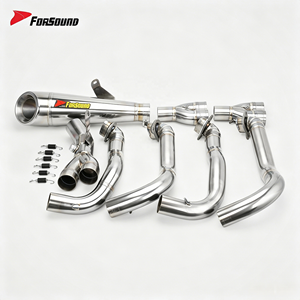 Système d'échappement complet pour <span class=keywords><strong>moto</strong></span> <span class=keywords><strong>Kawasaki</strong></span> H2 <span class=keywords><strong>H2R</strong></span> H2SX, <span class=keywords><strong>prix</strong></span> de gros usine Forsound, en titane coloré effet flamme, tuyau de course - Product Image 3