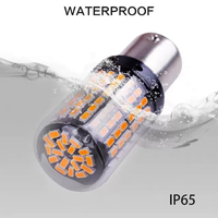 Ampoule LED de voiture rouge jaune 1156 BA15S BAU15S P21W PY21W 1157 BAY15D P21/5W 3014 144SMD Canbus pour feux arrière, frein, stationnement et clignotants