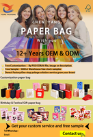 Sac en papier pliable écologique de grande taille personnalisé Sac d'emballage shopping de cadeau pour femmes doré à la mode avec logo personnalisé