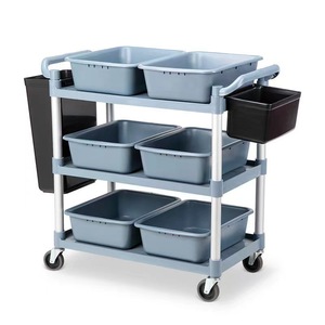 Chariot de collecte alimentaire manuel durable, conçu pour les hôtels et les salles à manger à fort trafic, idéal pour le nettoyage - Product Image 1
