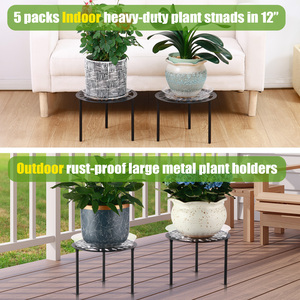 Support d'angle robuste en fer thermolaqué pour plantes d'intérieur/extérieur avec trous de drainage, idéal pour balcon et pot de fleurs - Vente en gros - Product Image 5