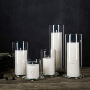 Ручная работа, высокое боросиликатное Термостойкое <span class=keywords><strong>3</strong></span> фитиля, стеклянные банки для свечей, стеклянный подсвечник с крышкой - Product Image 3