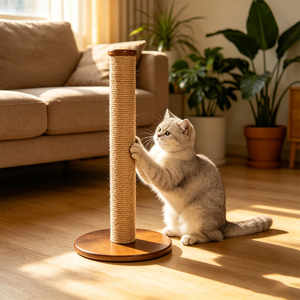 Tiragraffi per Gatti in Sisal Personalizzato, Moderno ed Ecologico, con Base in Legno Robusta per Arredamento Interno e Addestramento Gattini - Product Image 2
