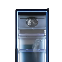 Réfrigérateur Commercial Vertical à Porte Simple pour Boissons, Vitrine Réfrigérée à Porte Vitrée avec Éclairage LED, Refroidissement par Ventilation, Contrôle Numérique, Sans Givre