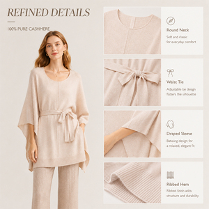 Pull court en cachemire pour femme, tricoté, à nouer à la taille, épais et chaud, avec logo personnalisé, haut de gamme, doux, confortable et polyvalent - Product Image 3