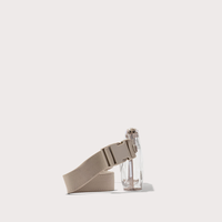 Sac bandoulière transparent à marque privée, MOQ 300 unités, avec corps transparent, sangle de taille réglable, poche zippée et personnalisation de la marque