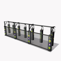 Support de rangement sur rail pour sacs de sport de combat avec cadre pour sacs de frappe