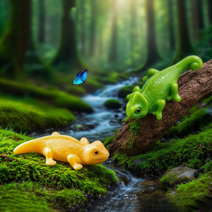 Mini figurines de lézards en résine pour jardin féerique, accessoires de décoration pour slime, animaux miniatures pour paysages en mousse DIY et maisons de poupées - Product Image 4