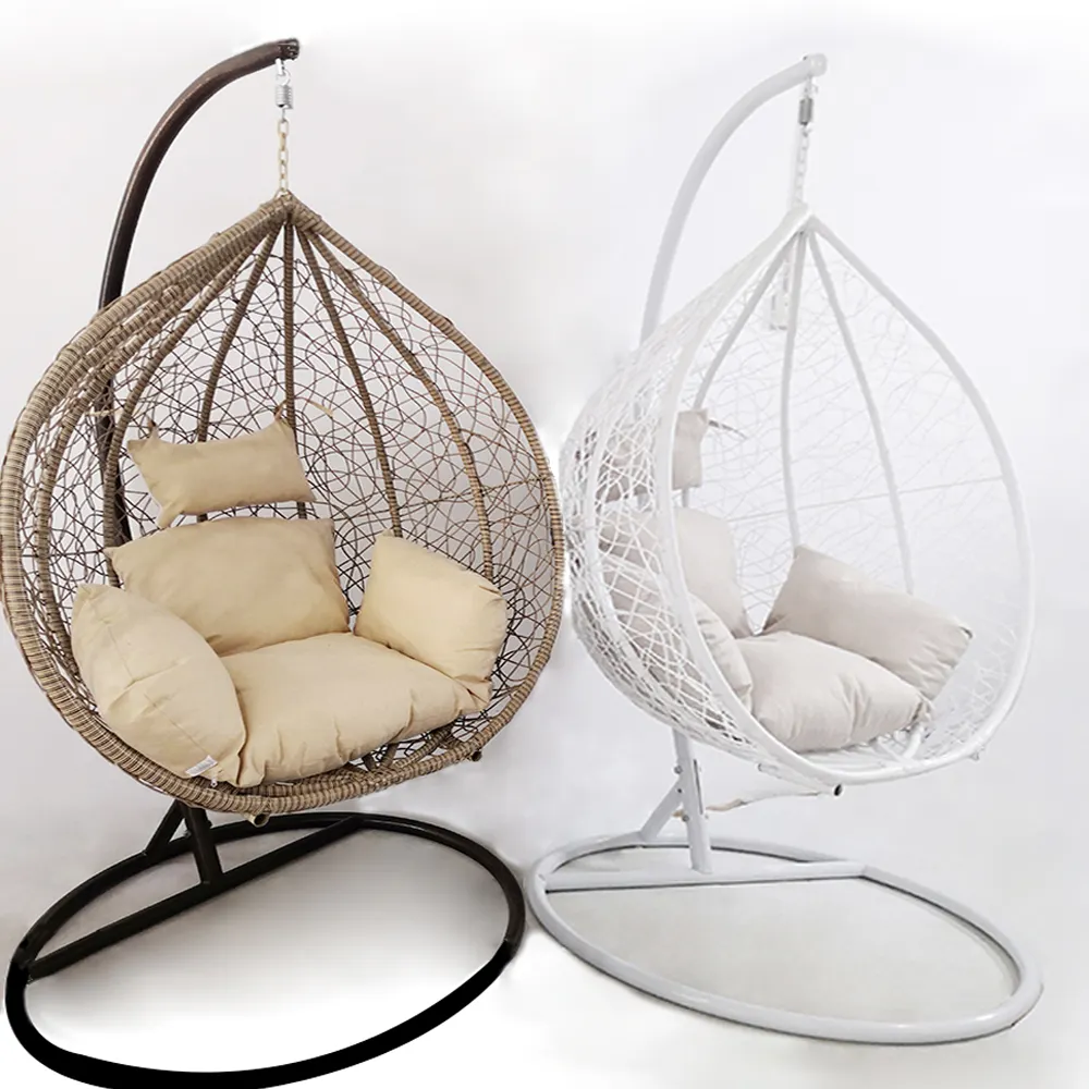 Ucuz fiyat kapalı açık akrilik modern salıncaklı sandalye bambu veranda rattan hasır yumurta salıncak açık sandalye