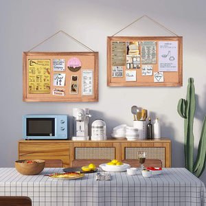 Tableros de corcho <span class=keywords><strong>con</strong></span> marco de madera marrón 11X16, tableros de pines para colgar en paredes para oficina, hogar, cocina, decoración escolar - Product Image 2