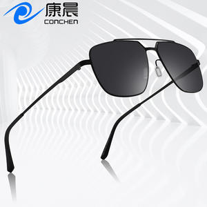 Lunettes de soleil aviateur classiques, monture métallique, protection UV400, unisexe, verres carrés en PC, pour la pêche, les voyages, la conduite, la mode - Product Image 5