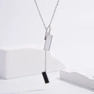 Minimalista Personalizado Vertical Bar Charme Colar Para As Mulheres Cadeia Tassel Pingente Presente Da Jóia Do Casamento De Aniversário