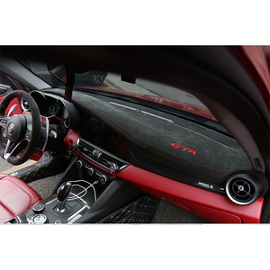 Cubierta de salpicadero en REAL <span class=keywords><strong>Alcantara</strong></span> <span class=keywords><strong>para</strong></span> Alfa Romeo Stelvio 2018-2020 accesorios de <span class=keywords><strong>coche</strong></span> modificación Interior Kit tapicería - Product Image 1