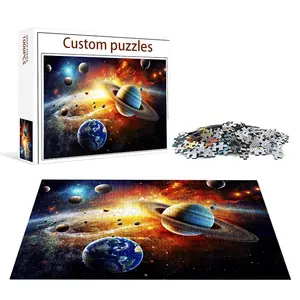 Pabrik Puzzle disesuaikan populer bentuk tidak teratur Jigsaw Custom 5000/1000 ruang khusus Universe Puzzle