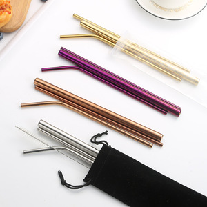 304 <b>stainless</b> <b>steel</b> <b>straw</b> metal set creative color cold drink <b>straw</b> - Product Image 2