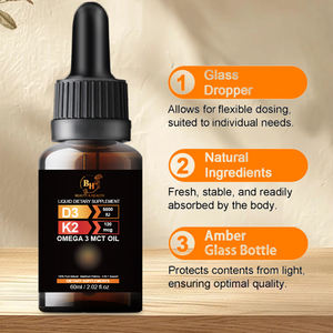 En çok satan yetişkin Vitamin D3 K2 doğal organik takviyesi kalsiyum emilimi için 60ml şişe düşer özel formülü özel - Product Image 6