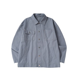 Camicia <span class=keywords><strong>Giacca</strong></span> da <span class=keywords><strong>Uomo</strong></span> Stile Workwear, Monopetto, 100% Cotone, Colletto Rovesciato, Tasche, Nuova Collezione Primavera, Stile Retrò Americano di Tendenza - Product Image 6
